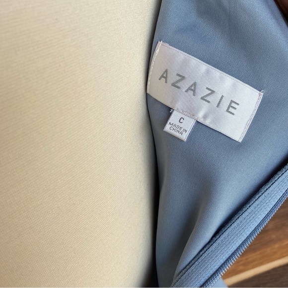 AZAZIE One Shoulder formal full length dress in Dusty Blue Womens size XL (C) - Picture 7 of 11